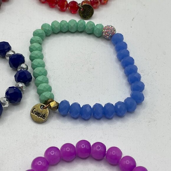 Erimish Beaded Stretch Bracelets Set of Six Multicolor OS One Size - Picture 4 of 7